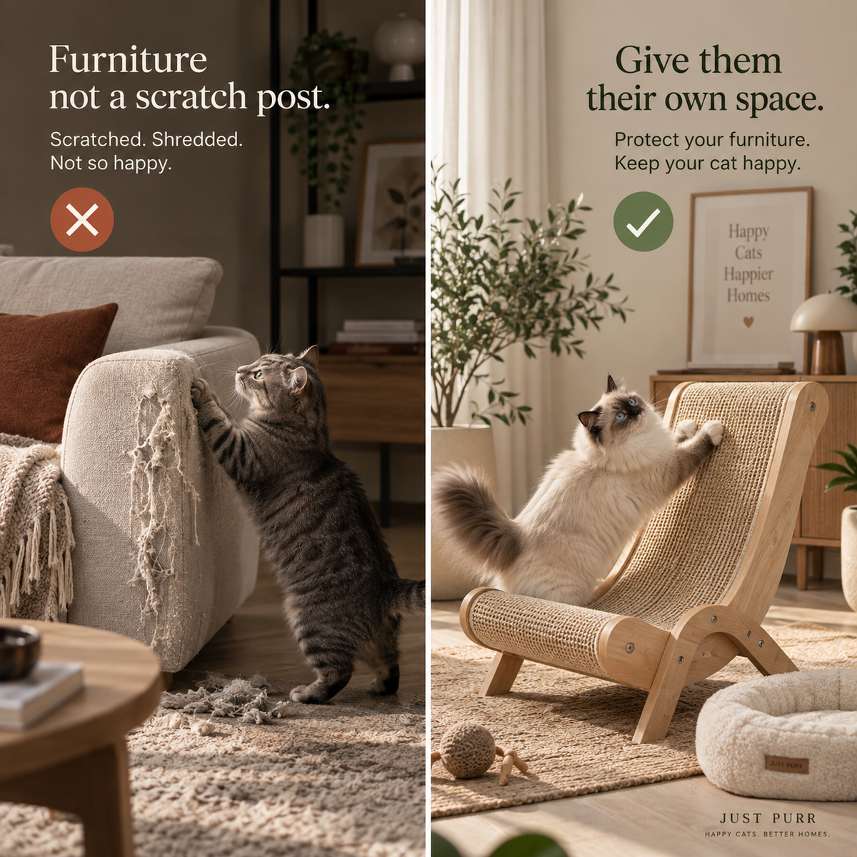 JUST RURR™ Curved Cat Scratching Bed