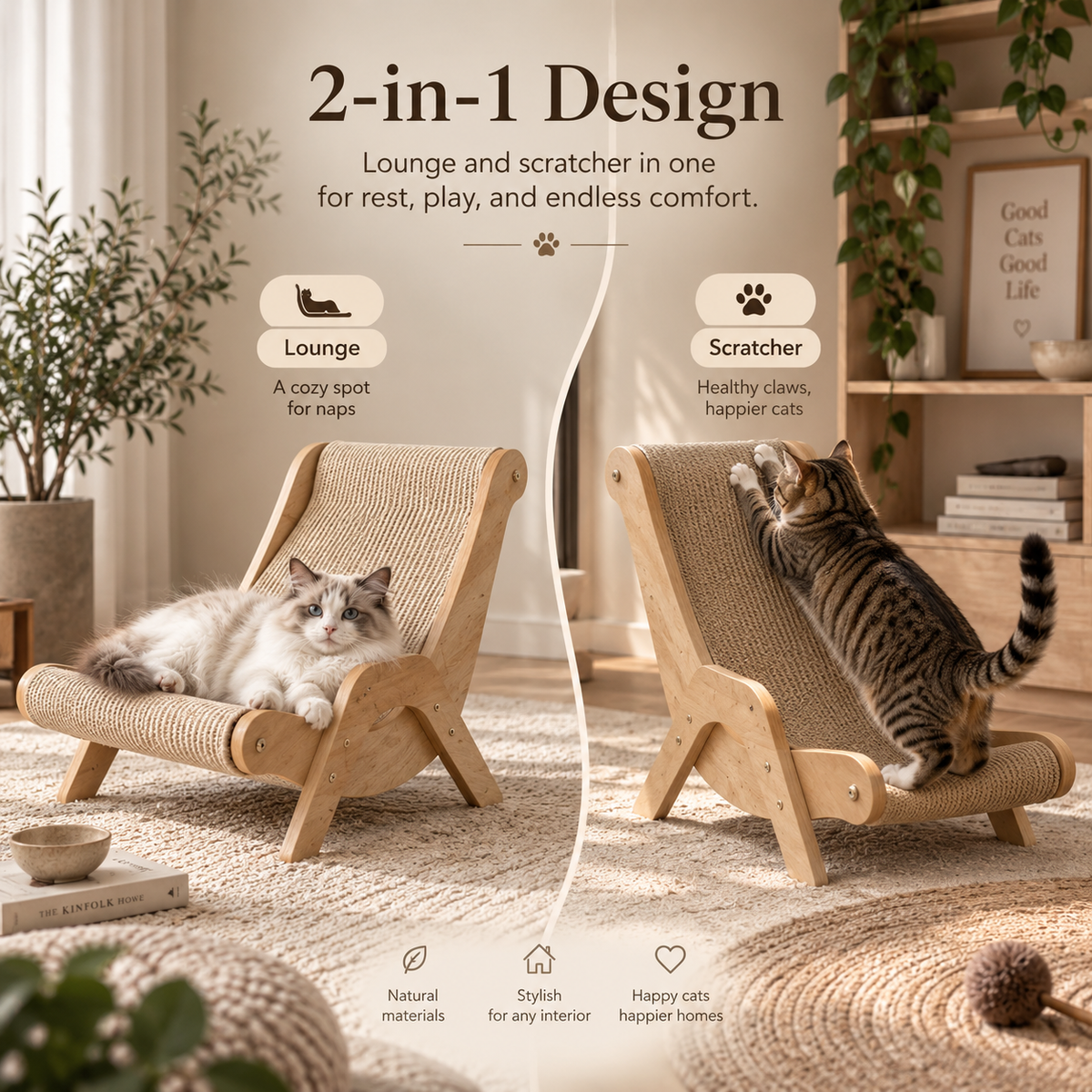 JUST RURR™ Curved Cat Scratching Bed